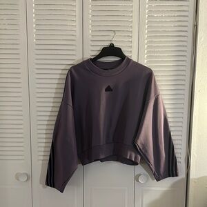 NWT Adidas Future Icon 3-Stripes Crewneck Sweatshirt |Shadow Violet| Size L